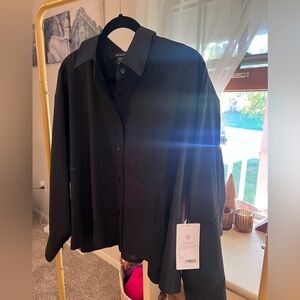 NWT Athleta Elegant Black Blouse 1X